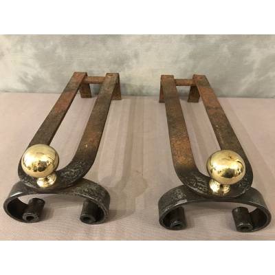 Pair of iron and brass tracks from the early 19th century