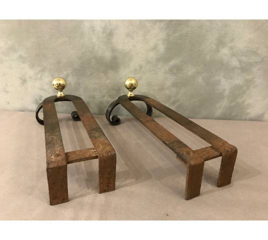 Pair of iron and brass tracks from the early 19th century