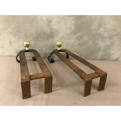 Pair of iron and brass tracks from the early 19th century