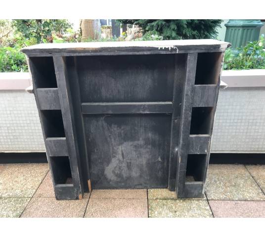 Small decorative fireplace in marbled painted wood from the late 19th century