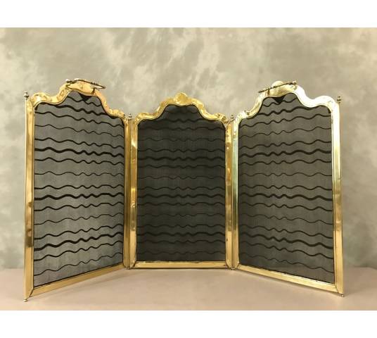 Small old brass fireplace firewall from the 19th century