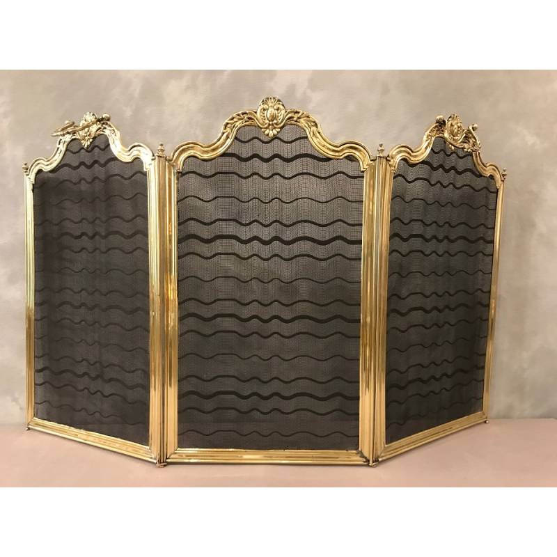 Small old brass fireplace firewall from the 19th century