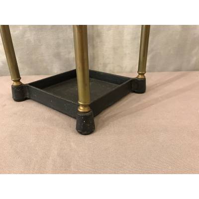 Small square brass umbrella stand from the twentieth century