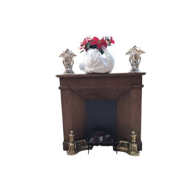 Small decorative fireplace in natural wood from the late nineteenth century