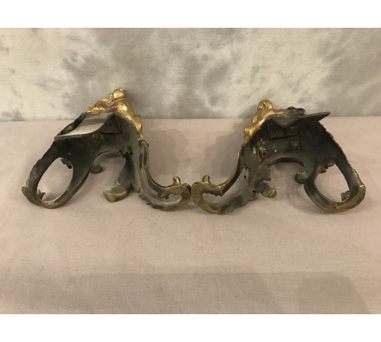 Beautiful pair of bronze tracks decorated in the Louis XV era Chinese