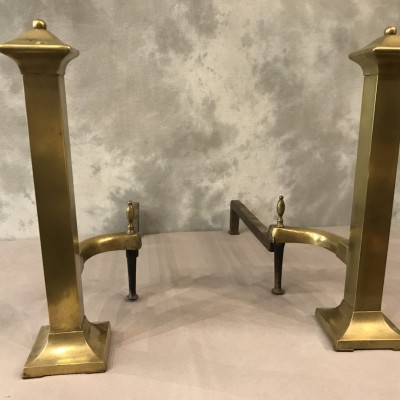 Pair of vintage brass tracks Art Deco