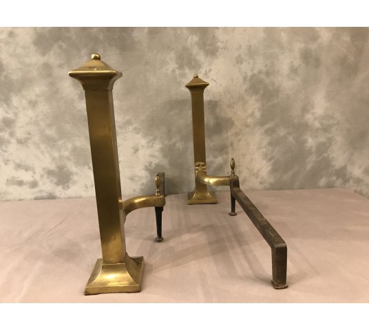 Pair of vintage brass tracks Art Deco