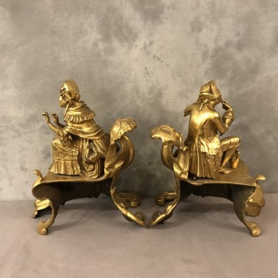 Ravant pair of vintage golden bronze channels 19 th