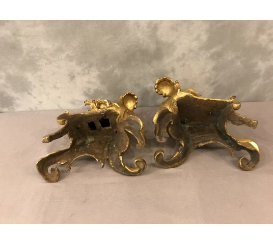 Ravant pair of vintage golden bronze channels 19 th