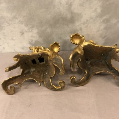 Ravant pair of vintage golden bronze channels 19 th