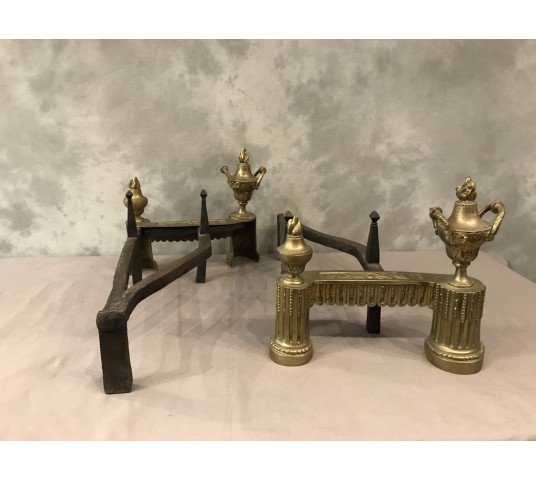 Pair of ancient bronze caterpillars Louis XVI 18 th