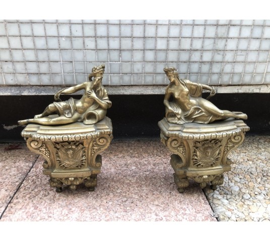 Pair of ancient bronze caterpillars Regency