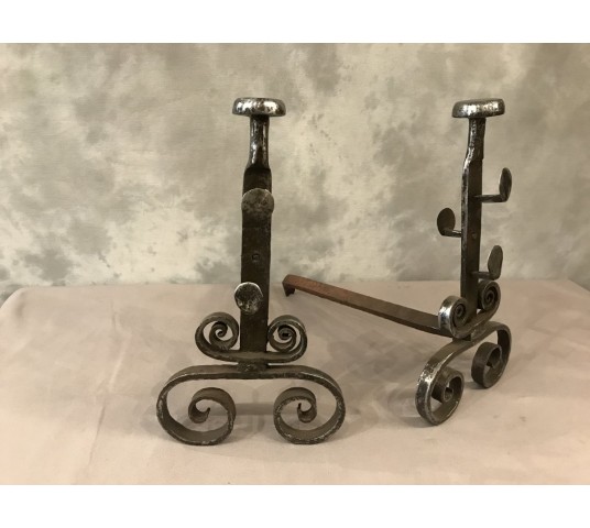 Pair of time-wrought iron tracks 18th century