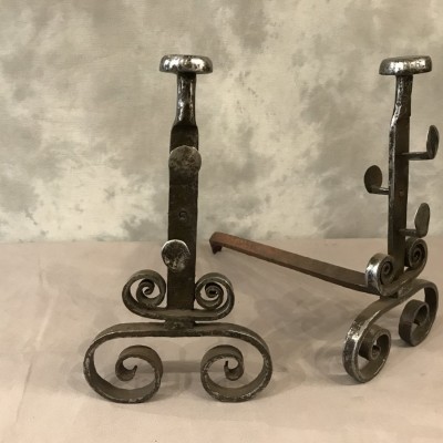 Pair of time-wrought iron tracks 18th century