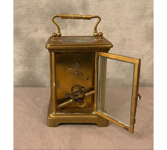 Pendulette de voyage d'officier  en laiton d'époque 19 ème