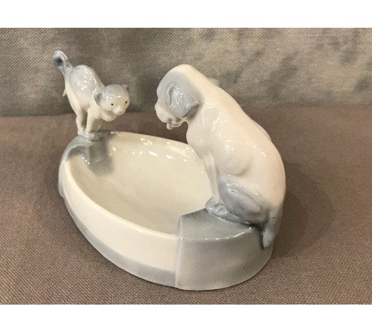 Petite coupelle vide-poches en porcelaine de Copenhague d'époque 19 ème