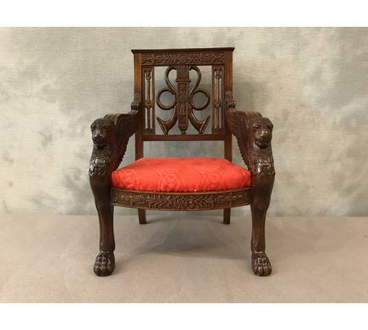 Small miniature style mahogany seat