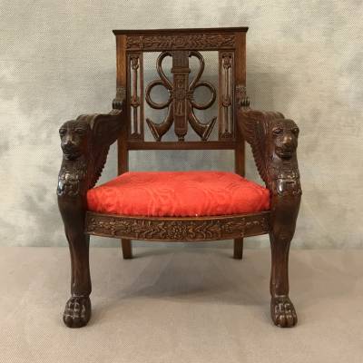 Small miniature style mahogany seat