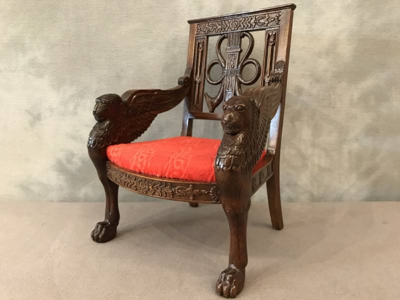 Small miniature style mahogany seat