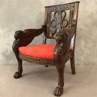 Small miniature style mahogany seat