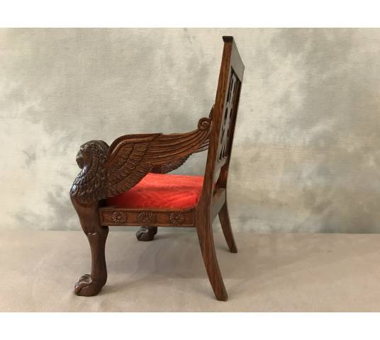 Small miniature style mahogany seat