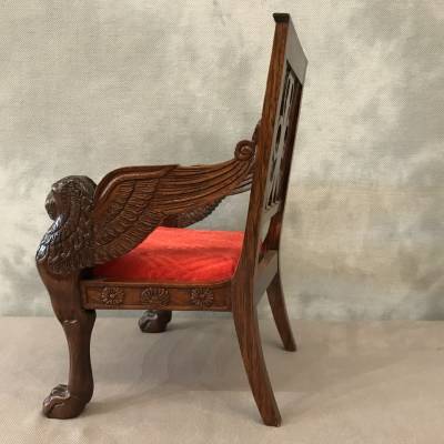 Small miniature style mahogany seat