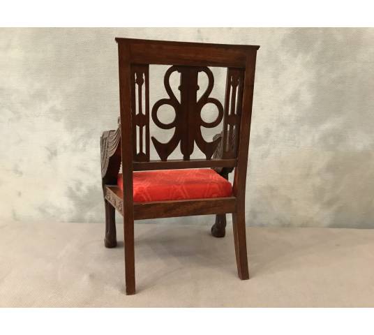 Small miniature style mahogany seat