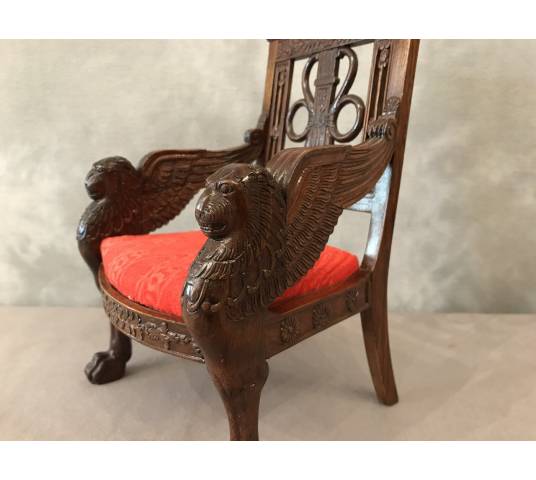 Small miniature style mahogany seat