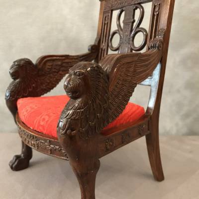 Small miniature style mahogany seat