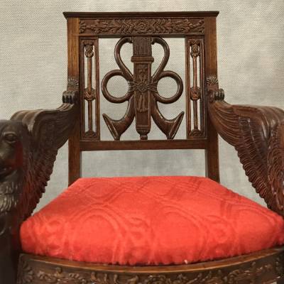 Small miniature style mahogany seat