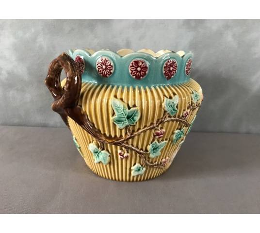 Cache pot en faience de Louvain d'époque 19 ème