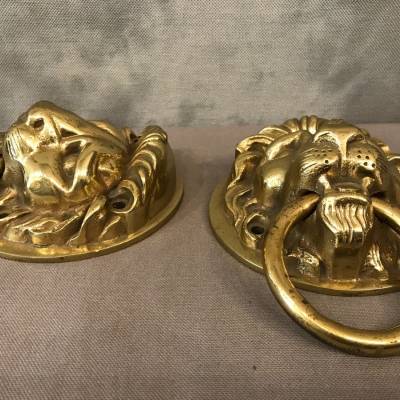 Two beautiful polished and polished bronze heads of epoch 20