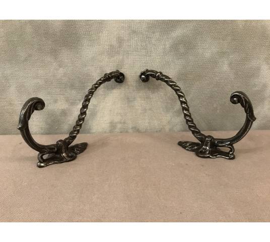 Pair of mantles, polished cast iron and period varnish 19 th