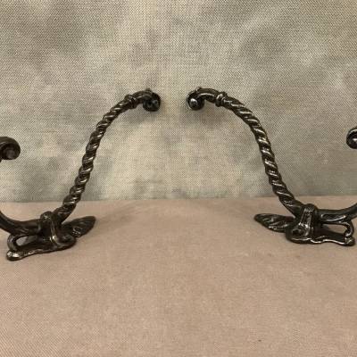 Pair of mantles, polished cast iron and period varnish 19 th