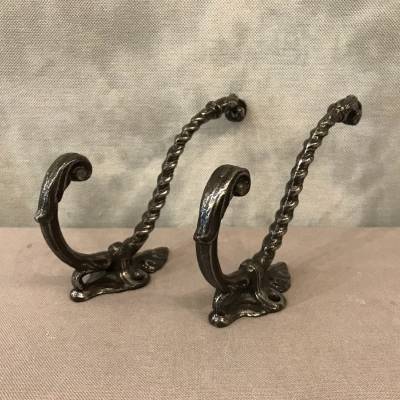 Pair of mantles, polished cast iron and period varnish 19 th