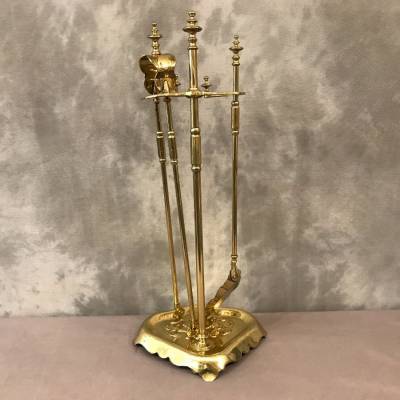 Servant of antique fireplace in vintage brass 19 th