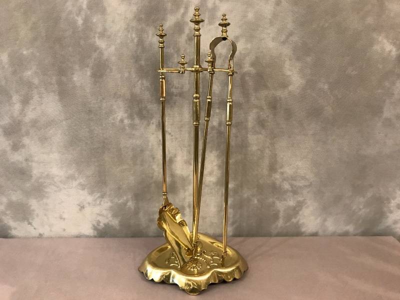 Servant of antique fireplace in vintage brass 19 th