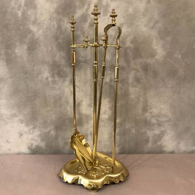 Servant of antique fireplace in vintage brass 19 th