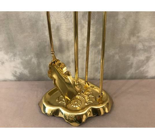 Servant of antique fireplace in vintage brass 19 th