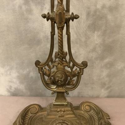 Serviteur de cheminée ancien en bronze d'époque 19 ème de style Louis XVI