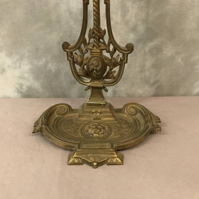 Serviteur de cheminée ancien en bronze d'époque 19 ème de style Louis XVI