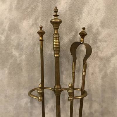 Servant of antique fireplace in vintage brass 19th