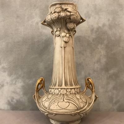 Vase Royal DUX Bohémia en porcelaine d'époque Art Nouveau