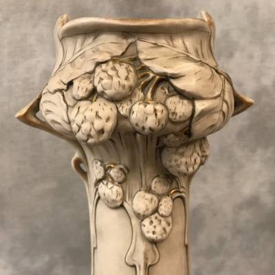 Vase Royal DUX Bohémia en porcelaine d'époque Art Nouveau