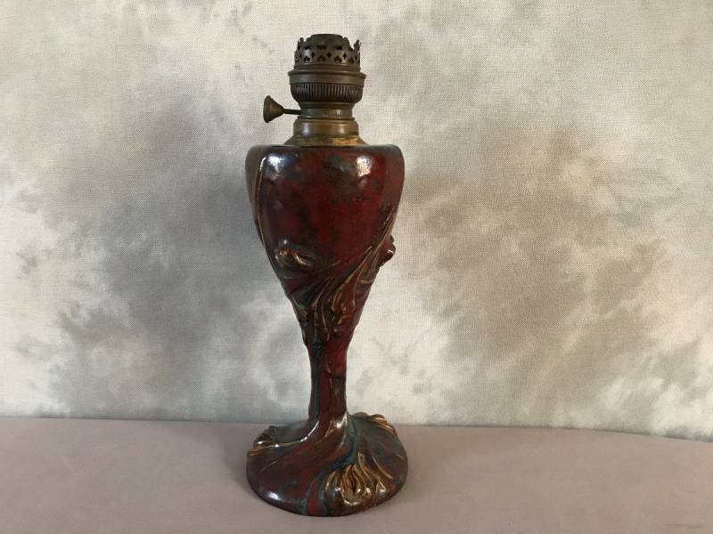 Rare ceramic oil lamp Art Nouveau Dalpayrat