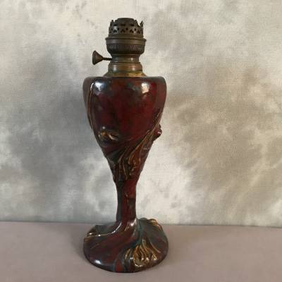 Rare ceramic oil lamp Art Nouveau Dalpayrat