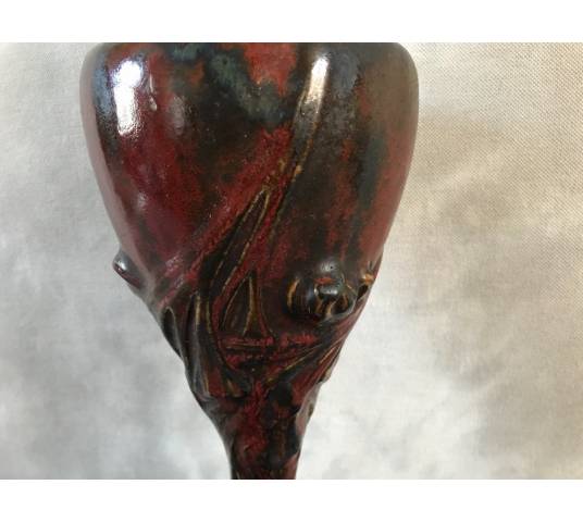 Rare ceramic oil lamp Art Nouveau Dalpayrat