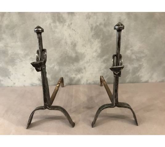 Pair of vintage iron tracks 17 th