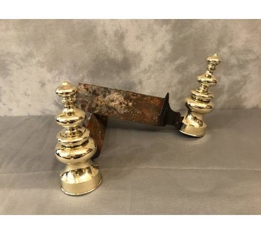 Vintage brass track pair 19 th Louis Philippe