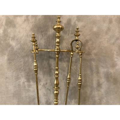 Servant of antique fireplace in vintage brass 19 th